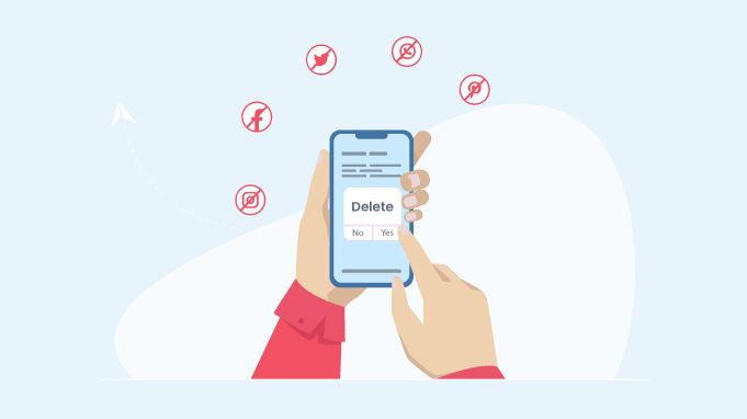 Deleting social media apps