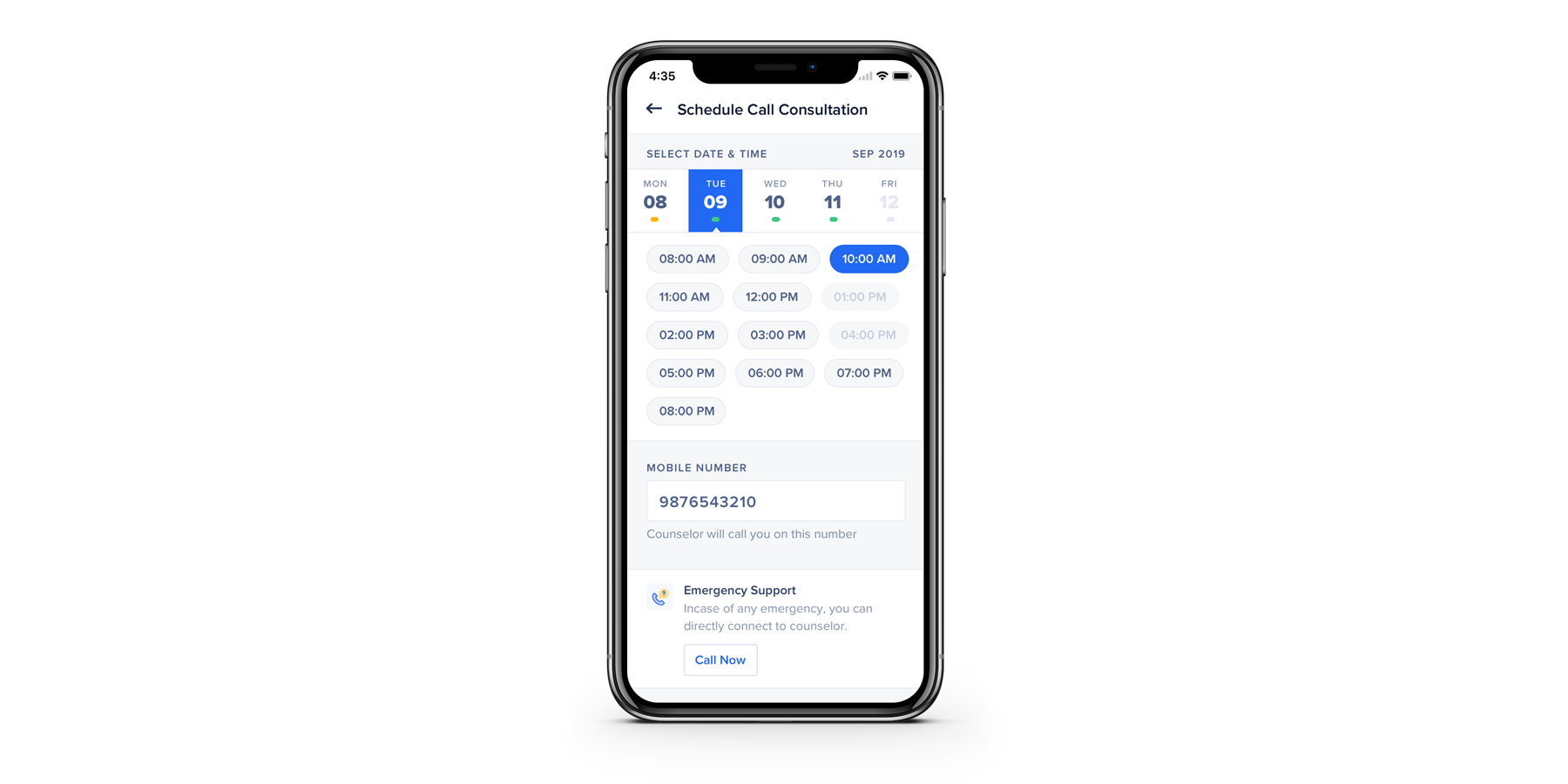 Scheduler for future callback ekincare