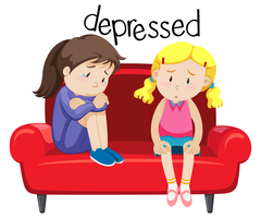 Children being depressed and experiencing mental health problems