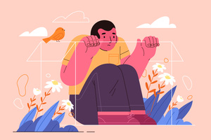 Man experiencing mental health issues