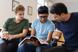 People building connections and enjoying reading together